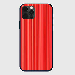 Чехол iPhone 12 Pro Max Полосатый красно-розовый
