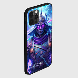 Чехол для iPhone 12 Pro Max Самурай ледяной фэнтезийный синий стиль - вьюга, цвет: 3D-черный — фото 2