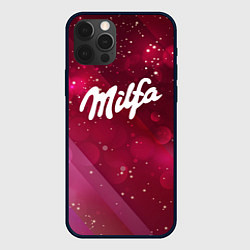 Чехол для iPhone 12 Pro Max Milfa надпись в стиле шоколадки Milka, цвет: 3D-черный