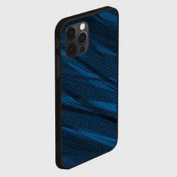 Чехол для iPhone 12 Pro Max Полосатый чёрно-синий, цвет: 3D-черный — фото 2
