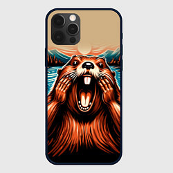 Чехол для iPhone 12 Pro Max Крик бобра, цвет: 3D-черный