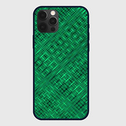 Чехол для iPhone 12 Pro Max Насыщенный зелёный текстурированный, цвет: 3D-черный