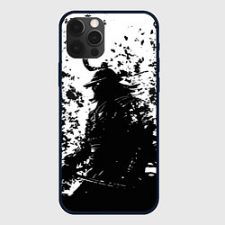 Чехол для iPhone 12 Pro Max Ghost of Tsushima black and white, цвет: 3D-черный