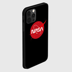 Чехол для iPhone 12 Pro Max Nasa logo red, цвет: 3D-черный — фото 2