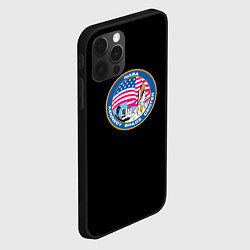Чехол для iPhone 12 Pro Max NASA usa logo, цвет: 3D-черный — фото 2