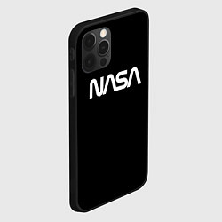 Чехол для iPhone 12 Pro Max Nasa white logo, цвет: 3D-черный — фото 2