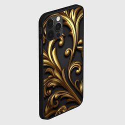Чехол для iPhone 12 Pro Max Яркие золотые объемные узоры, цвет: 3D-черный — фото 2