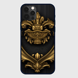 Чехол iPhone 12 Pro Max Золотая корона с узорами