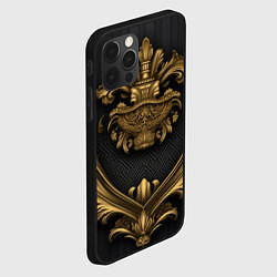 Чехол для iPhone 12 Pro Max Золотая корона с узорами, цвет: 3D-черный — фото 2