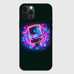 Чехол iPhone 12 Pro Max Neon Bart Simpson - cyberpunk fantasy