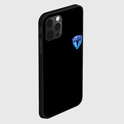 Чехол для iPhone 12 Pro Max Tesla logo neon, цвет: 3D-черный — фото 2