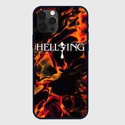 Чехол для iPhone 12 Pro Max Hellsing red lava, цвет: 3D-черный