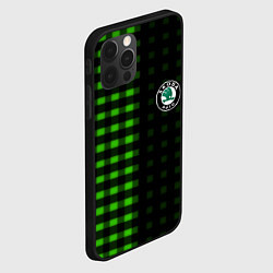 Чехол для iPhone 12 Pro Max Skoda pattern geometry, цвет: 3D-черный — фото 2