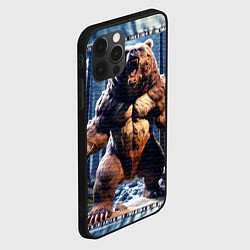 Чехол для iPhone 12 Pro Max Свирепый медведь, цвет: 3D-черный — фото 2