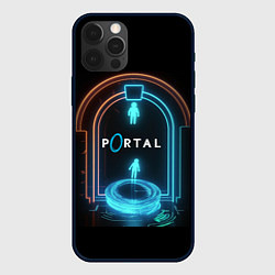 Чехол для iPhone 12 Pro Max Portal neon style logo, цвет: 3D-черный