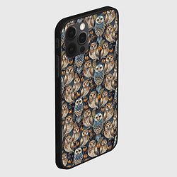 Чехол для iPhone 12 Pro Max Совы паттерн, цвет: 3D-черный — фото 2