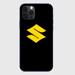 Чехол для iPhone 12 Pro Max Suzuki logo yellow, цвет: 3D-черный