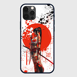 Чехол для iPhone 12 Pro Max Женщина самурай, цвет: 3D-черный