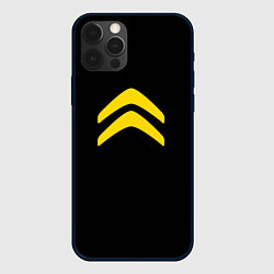 Чехол для iPhone 12 Pro Max Citroen logo yellow, цвет: 3D-черный