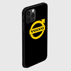 Чехол для iPhone 12 Pro Max Volvo yellow logo, цвет: 3D-черный — фото 2