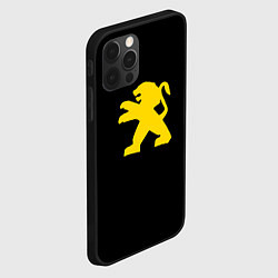 Чехол для iPhone 12 Pro Max Peugeot logo yellow, цвет: 3D-черный — фото 2