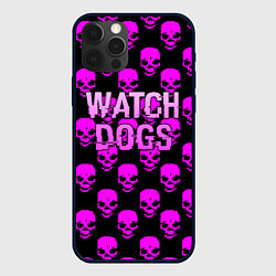 Чехол iPhone 12 Pro Max Watch dogs neon skull