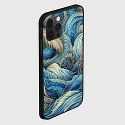 Чехол для iPhone 12 Pro Max Паттерн из перьев и джинсы - нейросеть, цвет: 3D-черный — фото 2