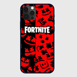 Чехол для iPhone 12 Pro Max Fortnite x Marshmello pattern, цвет: 3D-черный