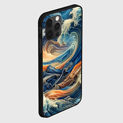 Чехол для iPhone 12 Pro Max Джинсовый шторм - нейросеть, цвет: 3D-черный — фото 2