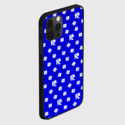 Чехол для iPhone 12 Pro Max Roblox blue pattern, цвет: 3D-черный — фото 2