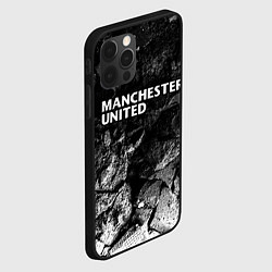 Чехол для iPhone 12 Pro Max Manchester United black graphite, цвет: 3D-черный — фото 2