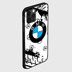 Чехол для iPhone 12 Pro Max BMW x Mercedes краски, цвет: 3D-черный — фото 2