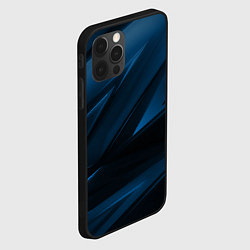 Чехол для iPhone 12 Pro Max Geometry stripes blue neon, цвет: 3D-черный — фото 2