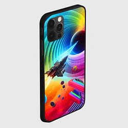 Чехол для iPhone 12 Pro Max Полёт к чёрной дыре - нейросеть, цвет: 3D-черный — фото 2