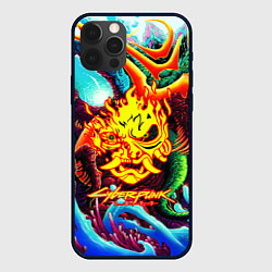 Чехол для iPhone 12 Pro Max Cyberpunk hyperbeast steel, цвет: 3D-черный