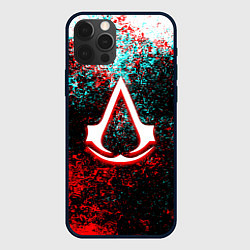 Чехол iPhone 12 Pro Max Assassins Creed logo glitch