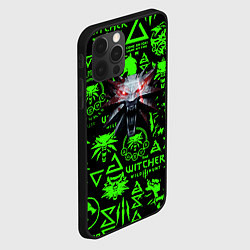 Чехол для iPhone 12 Pro Max Ведьмак кислотные логотипы волк, цвет: 3D-черный — фото 2