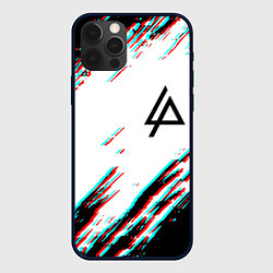 Чехол для iPhone 12 Pro Max Linkin park краски глитч, цвет: 3D-черный