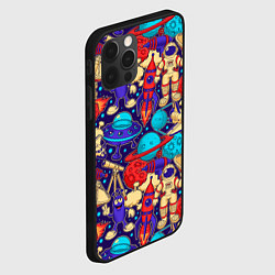 Чехол для iPhone 12 Pro Max Космические мультяшные персонажи, цвет: 3D-черный — фото 2