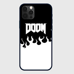 Чехол для iPhone 12 Pro Max Doom fire white, цвет: 3D-черный