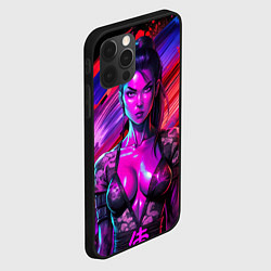 Чехол для iPhone 12 Pro Max Девушка самурай в откровенном костюме, цвет: 3D-черный — фото 2