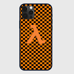 Чехол для iPhone 12 Pro Max Half life клетка оранжевая, цвет: 3D-черный