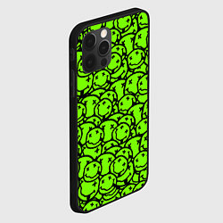 Чехол для iPhone 12 Pro Max Nirvana green logo smile, цвет: 3D-черный — фото 2