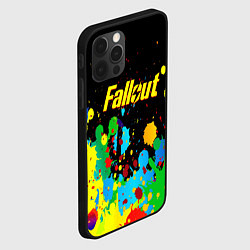 Чехол для iPhone 12 Pro Max Fallout цветные краски, цвет: 3D-черный — фото 2