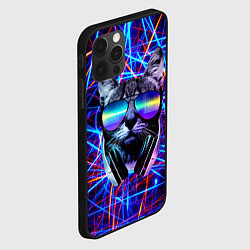 Чехол для iPhone 12 Pro Max Cat DJ neon, цвет: 3D-черный — фото 2