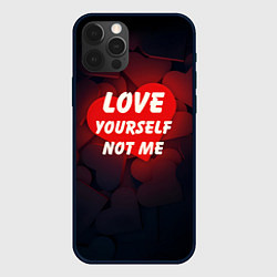 Чехол для iPhone 12 Pro Max Люби себя, а не меня - сердце, цвет: 3D-черный