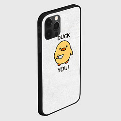 Чехол для iPhone 12 Pro Max Уточка с ножом duck you meme, цвет: 3D-черный — фото 2