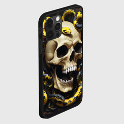 Чехол для iPhone 12 Pro Max Череп и жёлто-чёрные змеи, цвет: 3D-черный — фото 2