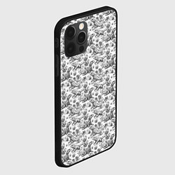 Чехол для iPhone 12 Pro Max Черно белый узор с ящерицами - паттерн, цвет: 3D-черный — фото 2