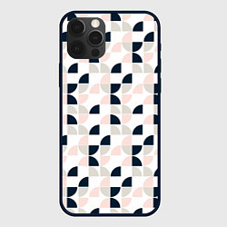 Чехол для iPhone 12 Pro Max Узор полукруг, цвет: 3D-черный